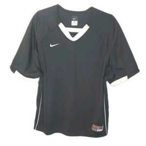 Nike Dri Fit Jersey Top Men XL Black V-Neck Perforated Sporty Tee Pickleball Nwt